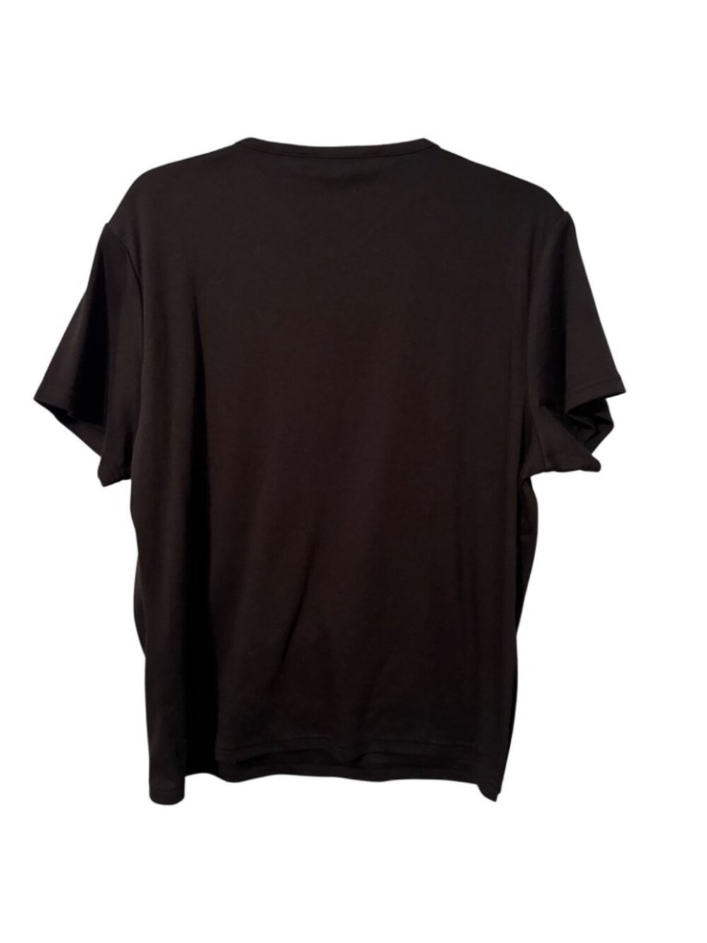 Once & Again Womens Black V-Neck Floral Embroidered T-Shirt Sz L Cotton/Polyeste - Picture 10 of 12